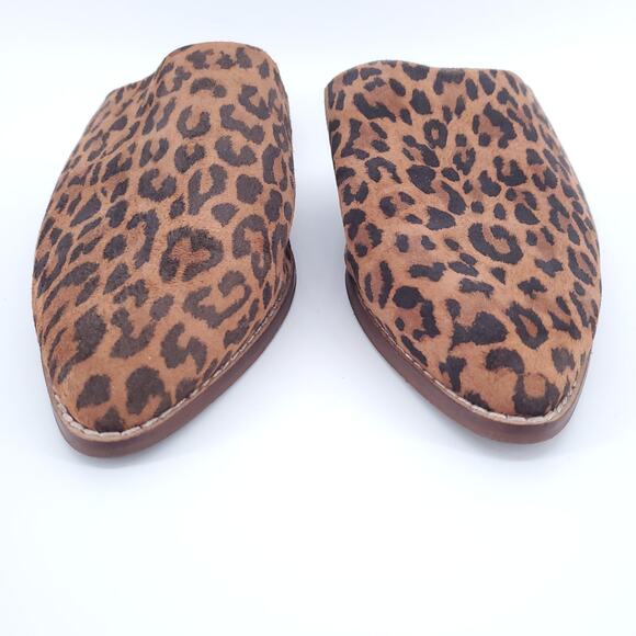 Seychelles Womens Cheetah Leopard Leather Upper Pointed Toe Sock Slide Mule| 7 - Picture 3 of 6